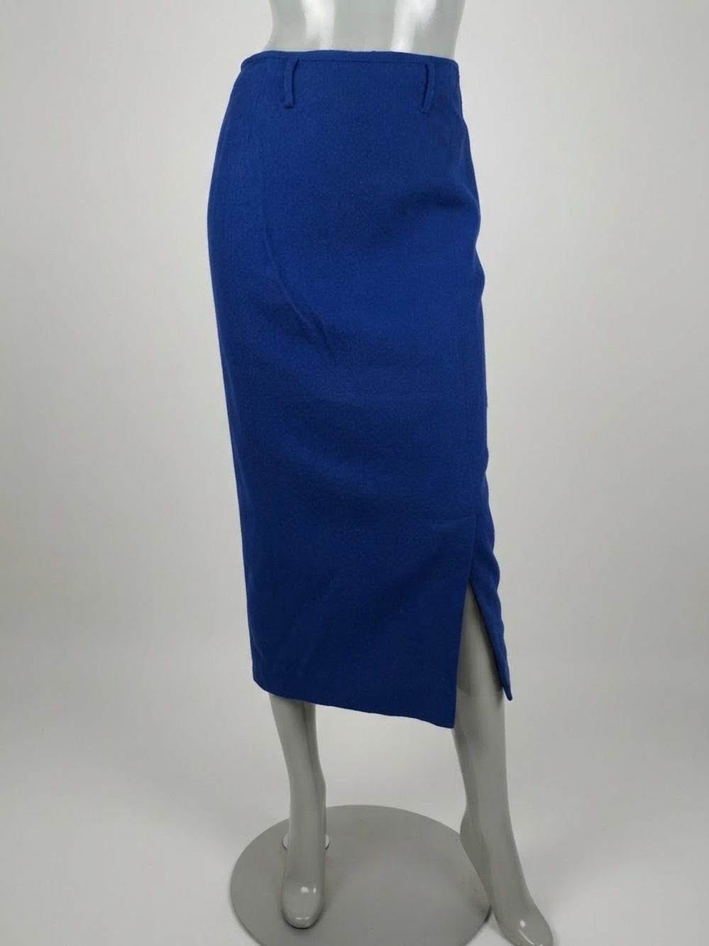 Linda Allard for Ellen Tracy Royal Blue 100% Wool Pencil Skirt, Size 4, Vintage